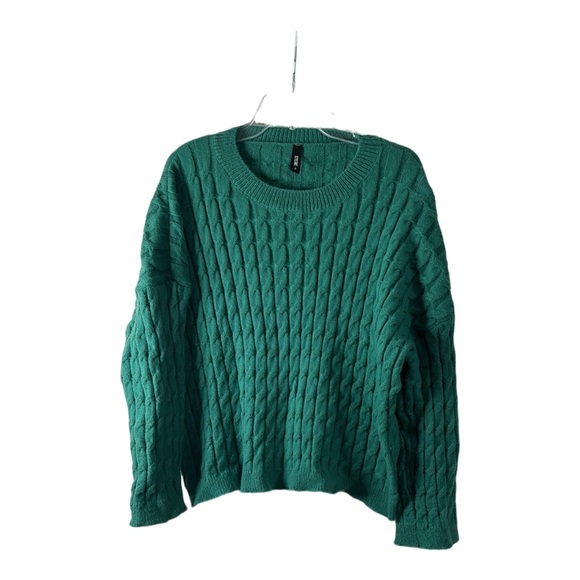 StyleWe XL Green Cable Knit Sweater - Picture 1 of 5
